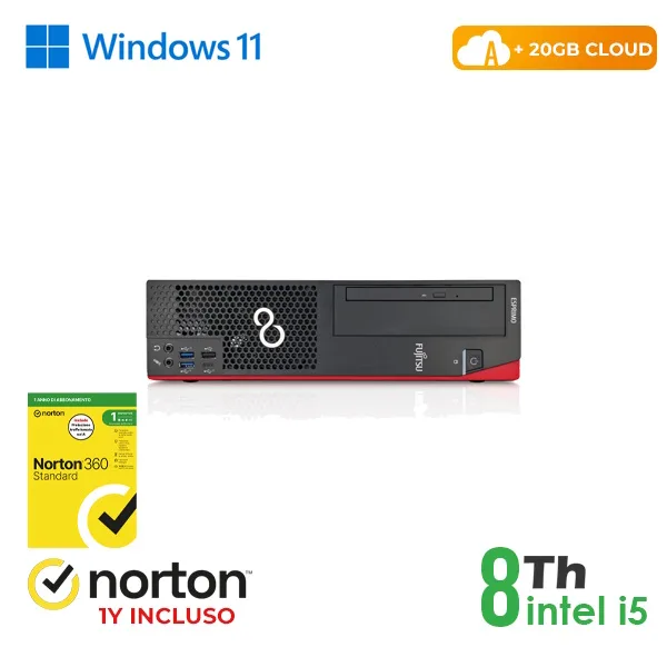 RINOVO PC FUJITSU REFURBISHED ESPRIMO D758-958 DT I5-8X00 DDR4 8GB SSD 256GB W11P NO DVD CLOUD20GB G